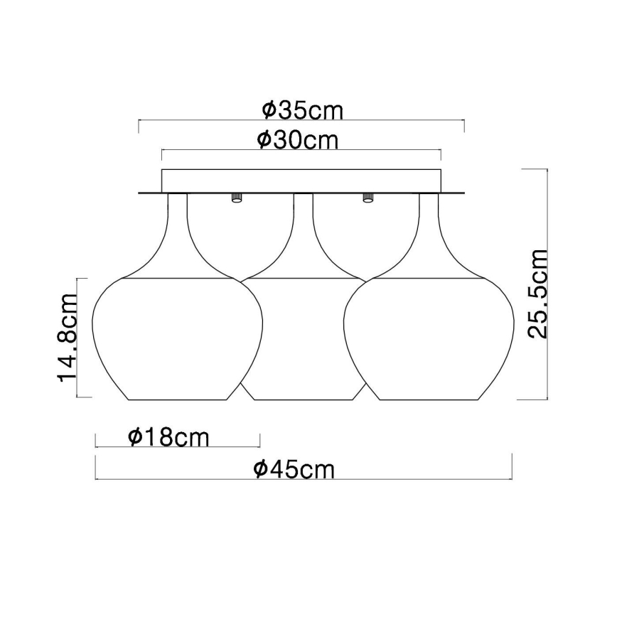 Globo - Surface-mounted chandelier 3xE27/40W/230V d. 45 cm copper