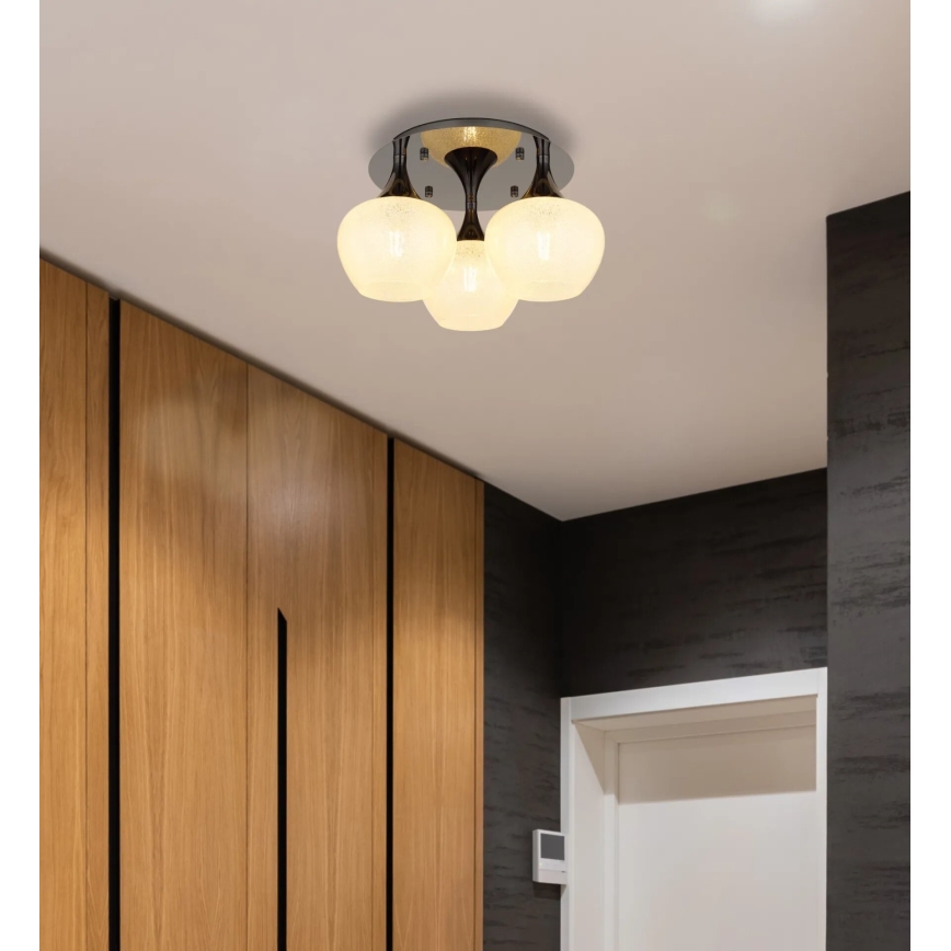 Globo - Surface-mounted chandelier 3xE27/40W/230V anthracite