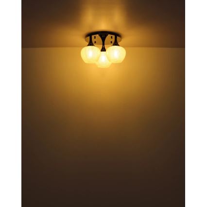 Globo - Surface-mounted chandelier 3xE27/40W/230V anthracite