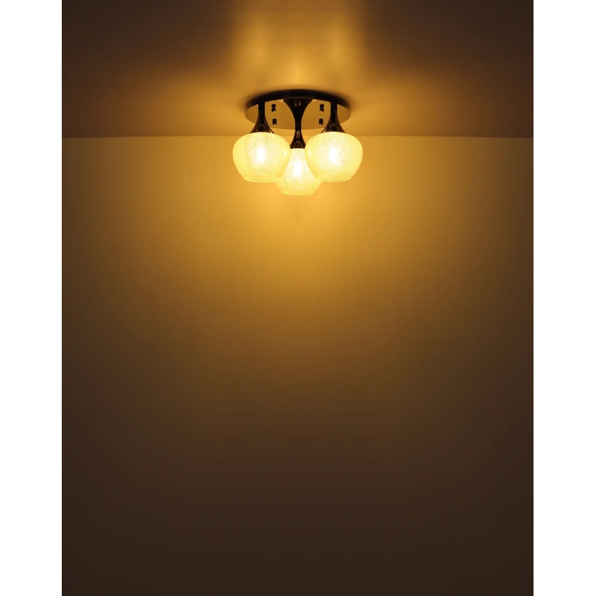 Globo - Surface-mounted chandelier 3xE27/40W/230V anthracite