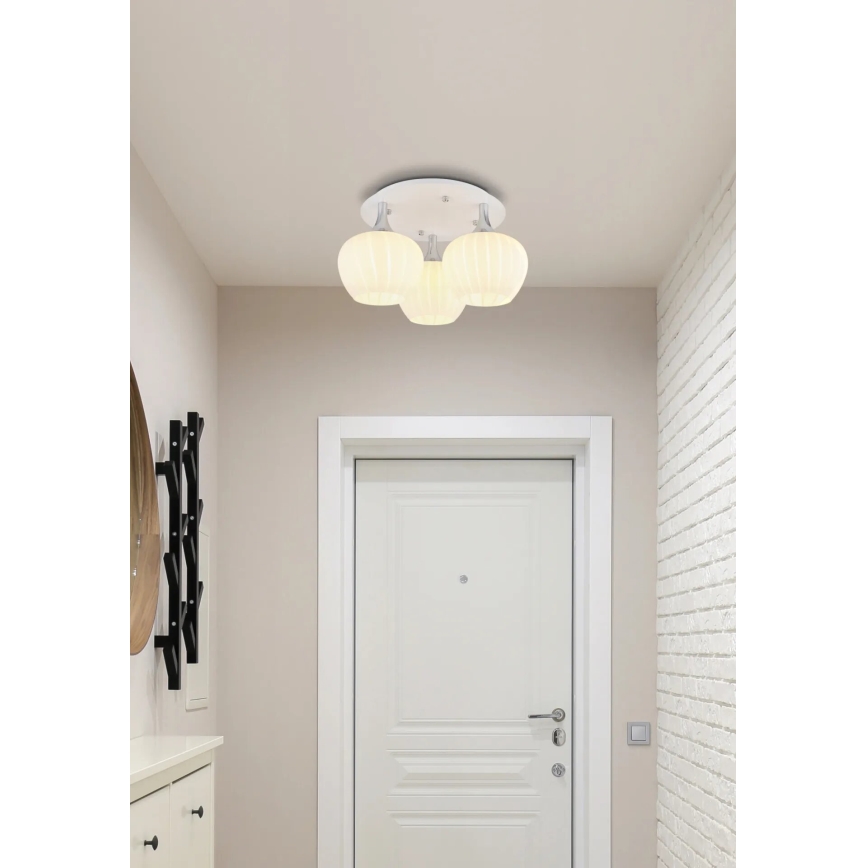 Globo - Surface-mounted chandelier 3xE27/40W/230V white