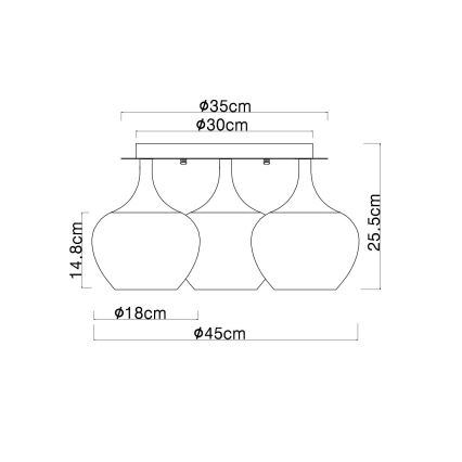 Globo - Surface-mounted chandelier 3xE27/40W/230V white