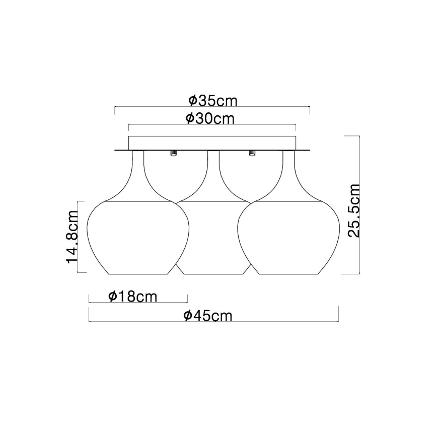 Globo - Surface-mounted chandelier 3xE27/40W/230V white
