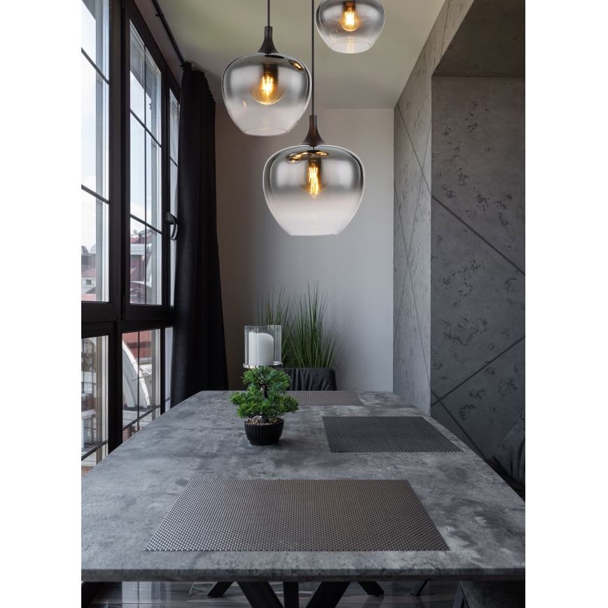 Globo - Chandelier on a string 3xE27/40W/230V d. 48 cm black