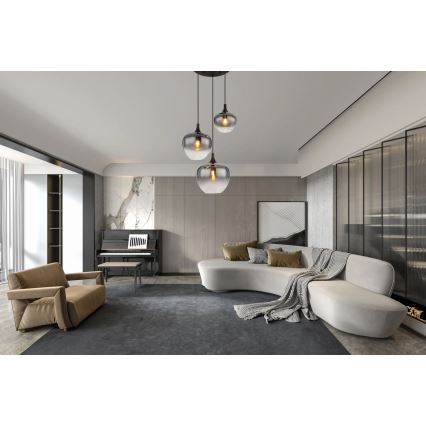 Globo - Chandelier on a string 3xE27/40W/230V d. 48 cm black