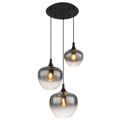Globo - Chandelier on a string 3xE27/40W/230V d. 48 cm black