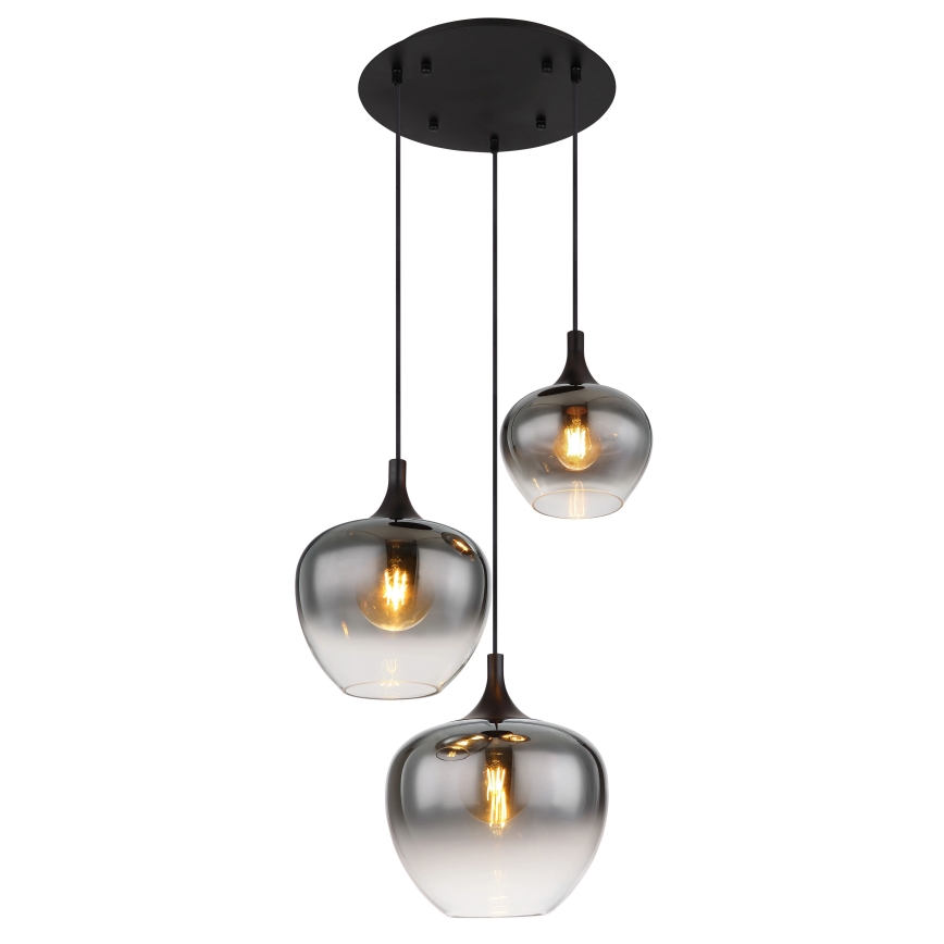 Globo - Chandelier on a string 3xE27/40W/230V d. 48 cm black