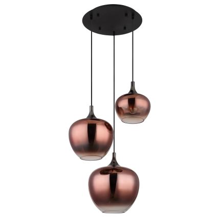 Globo - Chandelier on a string 3xE27/40W/230V copper