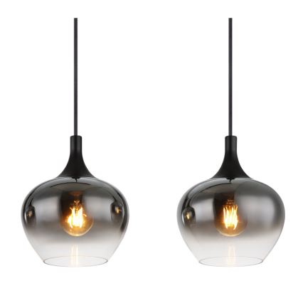 Globo - Cable-suspended pendant light 4xE27/40W/230V black
