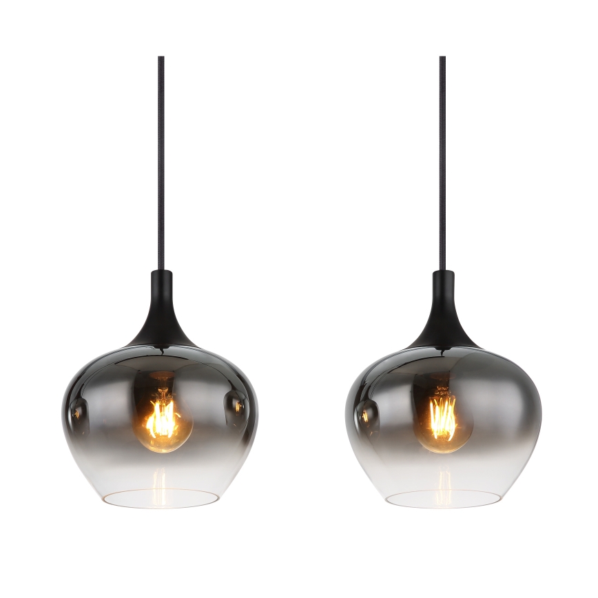 Globo - Cable-suspended pendant light 4xE27/40W/230V black