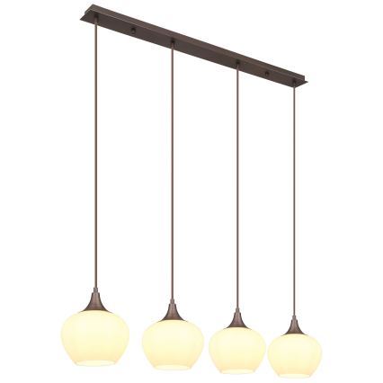 Globo - Chandelier on a string 4xE27/40W/230V white/brown