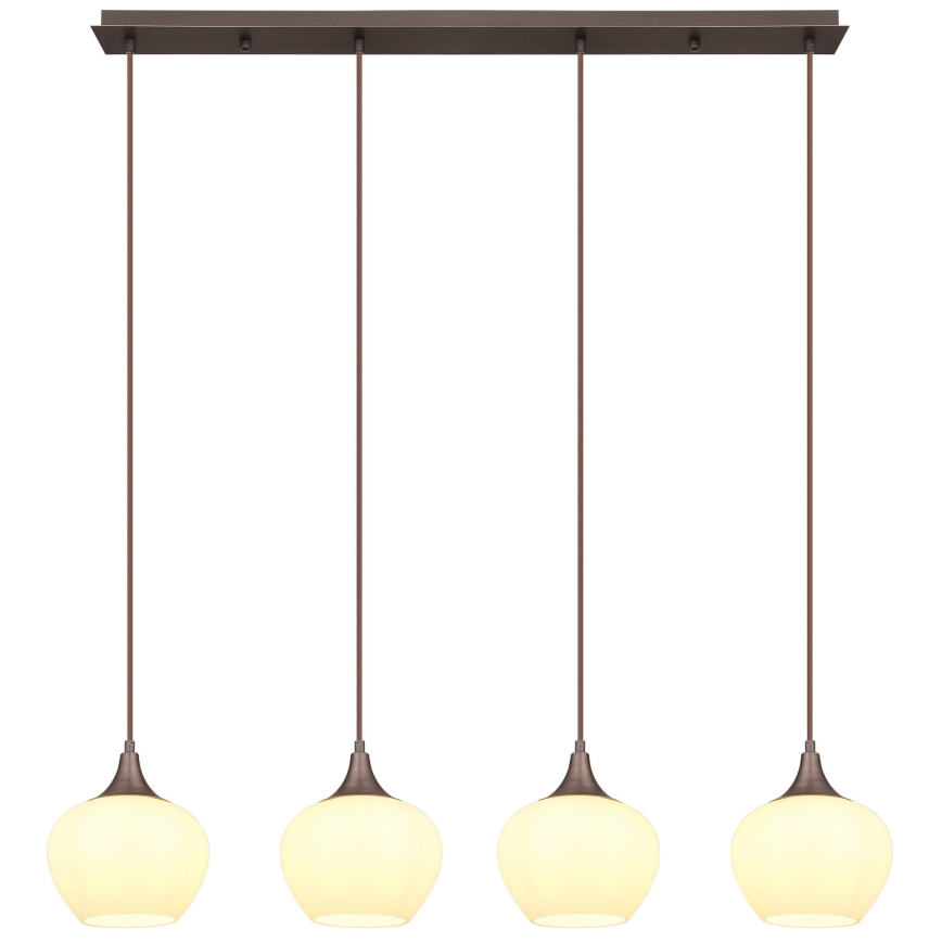 Globo - Chandelier on a string 4xE27/40W/230V white/brown