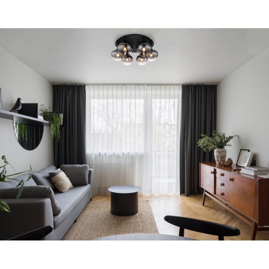 Globo - Surface-mounted chandelier 6xE27/40W/230V Ø 65 cm black