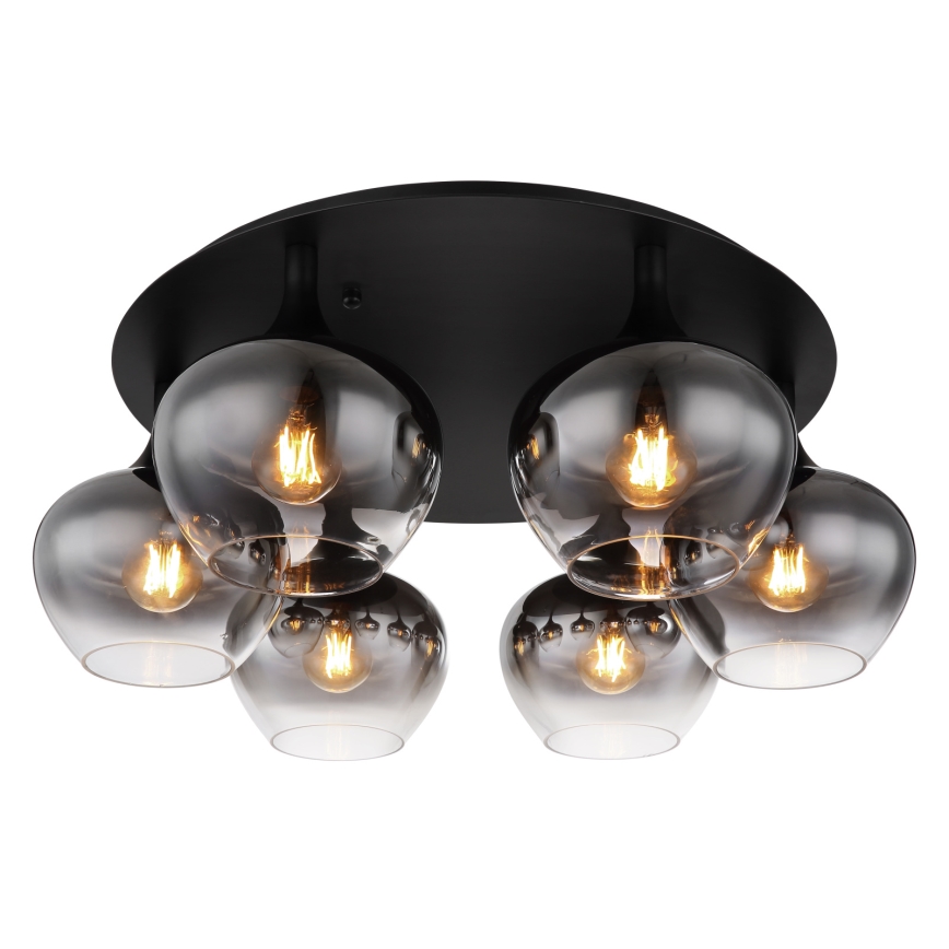 Globo - Surface-mounted chandelier 6xE27/40W/230V Ø 65 cm black