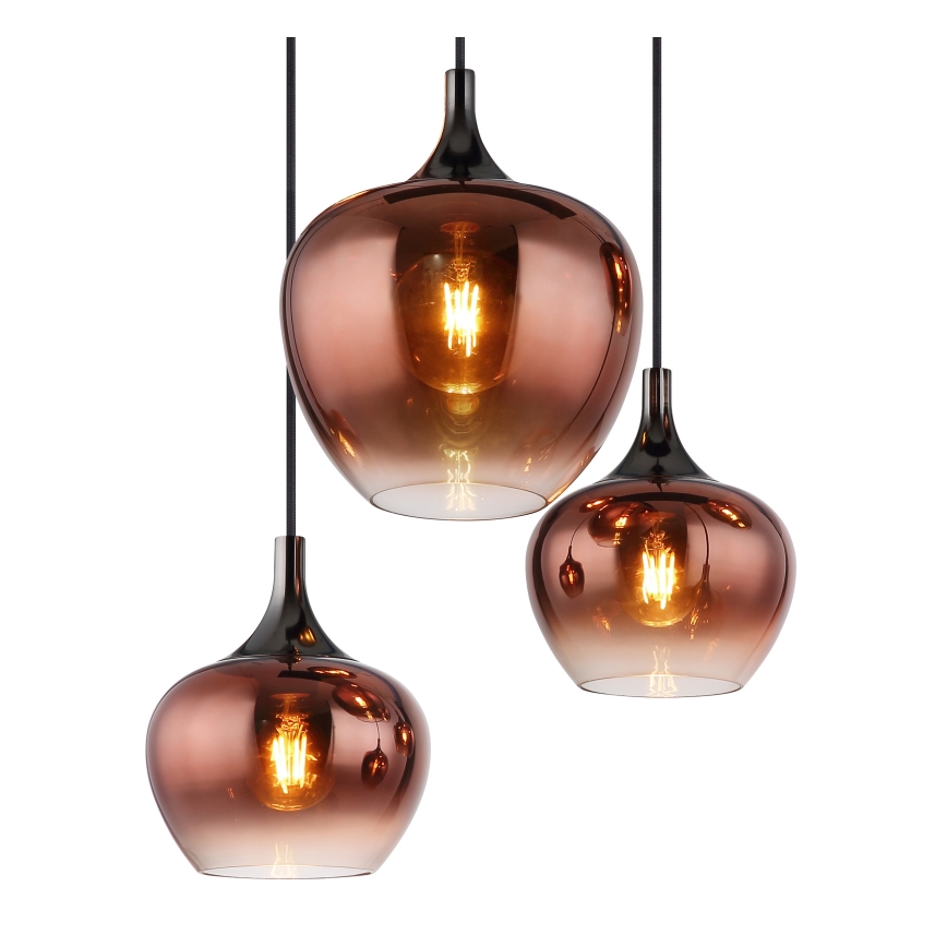 Globo - Chandelier on a string 6xE27/40W/230V brown/smoky