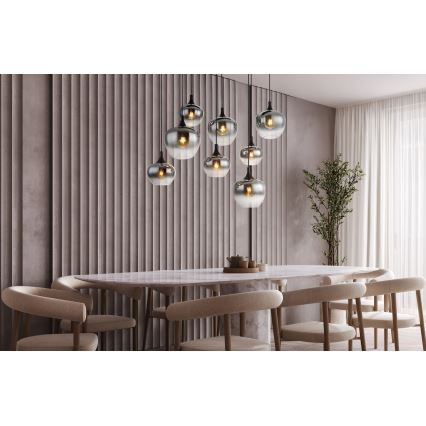 Globo - Cable Pendant Chandelier 8xE27/40W/230V, Black