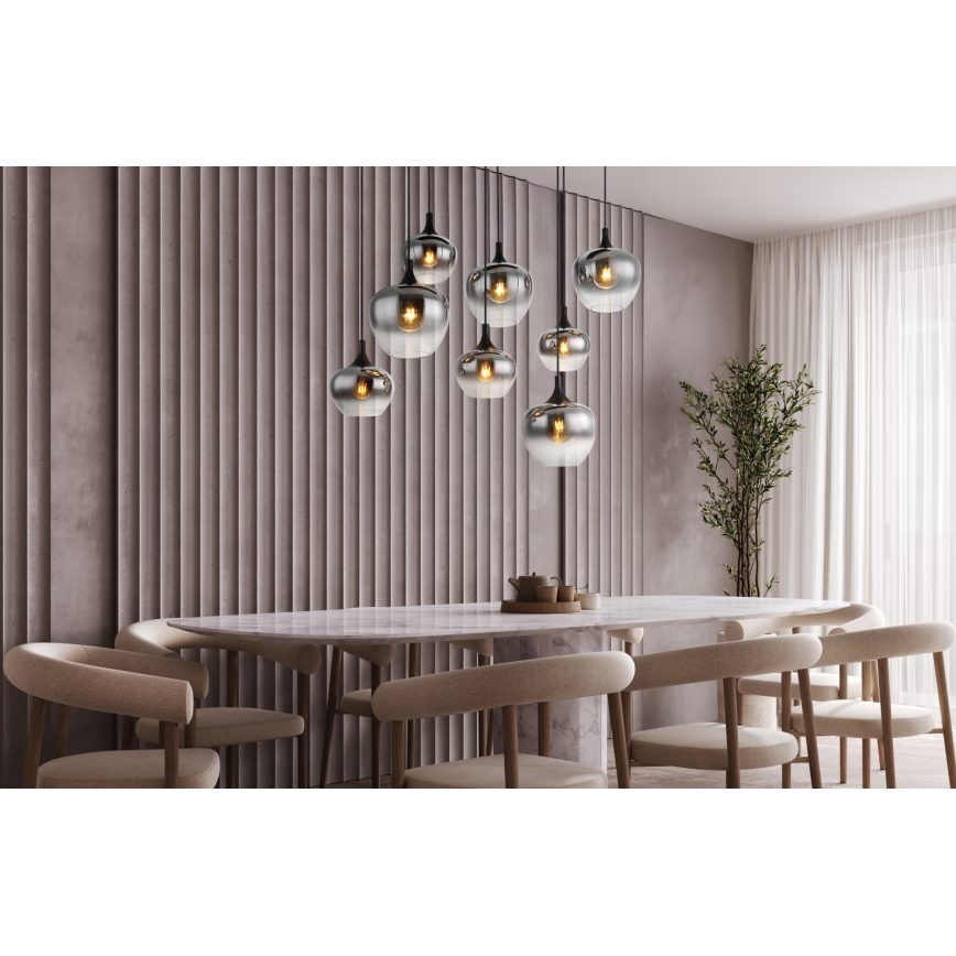 Globo - Cable Pendant Chandelier 8xE27/40W/230V, Black