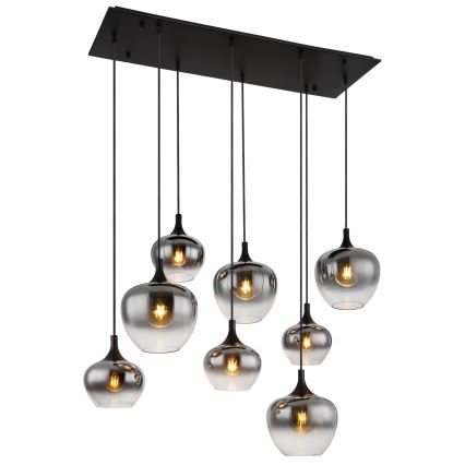 Globo - Cable Pendant Chandelier 8xE27/40W/230V, Black