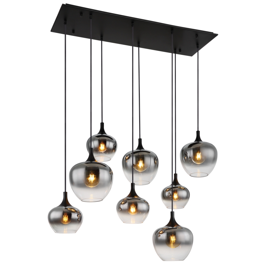 Globo - Cable Pendant Chandelier 8xE27/40W/230V, Black