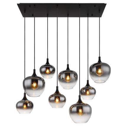 Globo - Cable Pendant Chandelier 8xE27/40W/230V, Black