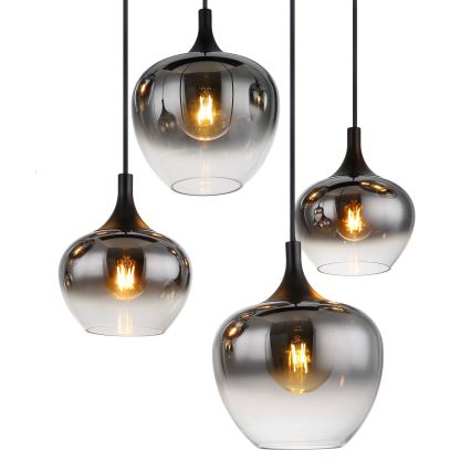 Globo - Cable Pendant Chandelier 8xE27/40W/230V, Black