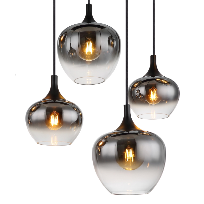 Globo - Cable Pendant Chandelier 8xE27/40W/230V, Black