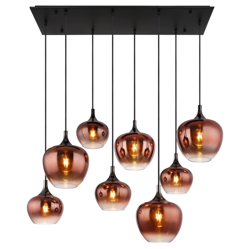 Globo - Cable-suspended pendant, 8xE27/40W/230V, copper
