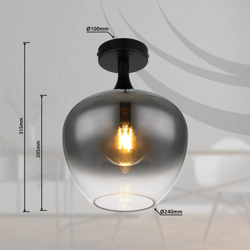 Globo - Ceiling light 1xE27/40W/230V smoke