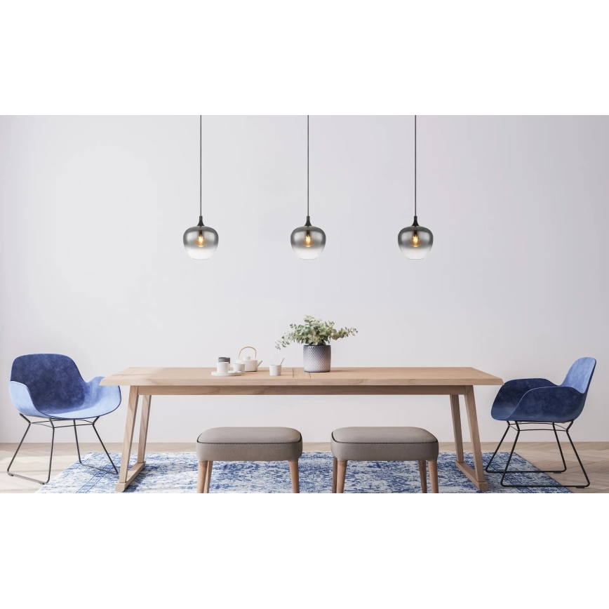 Globo - Chandelier on a string 1xE27/40W/230V d. 24 cm black