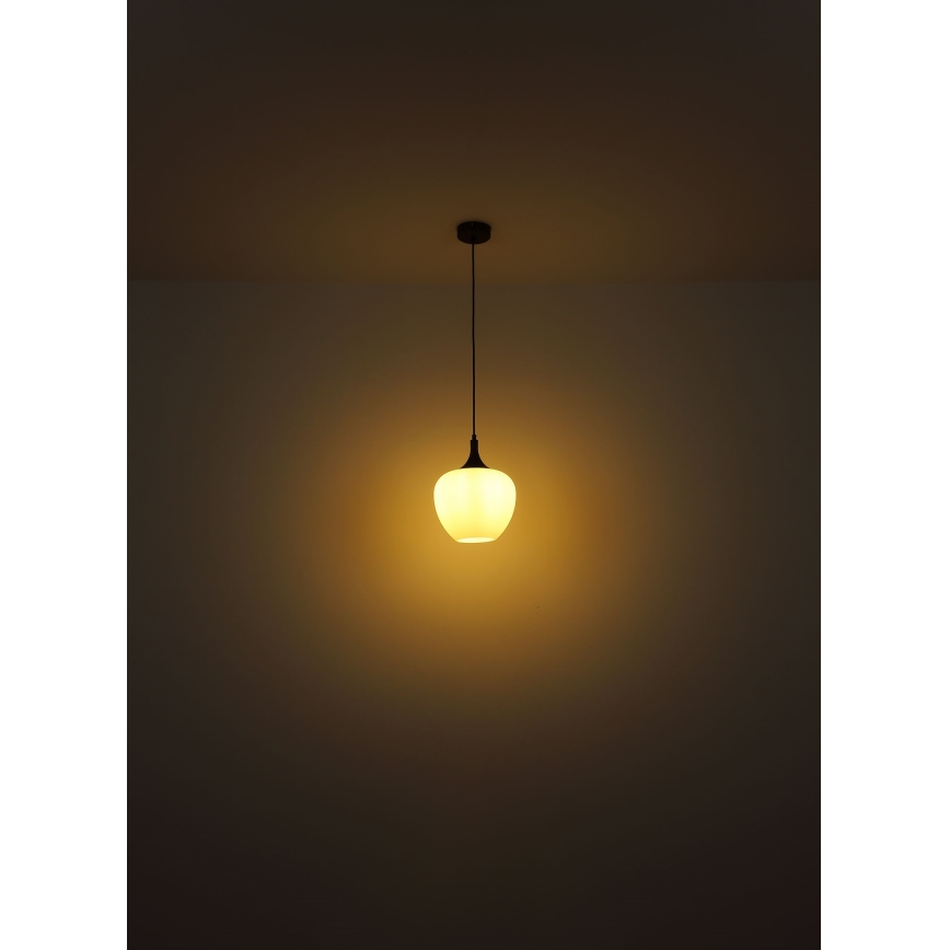 Globo - Chandelier on a string 1xE27/60W/230V d. 29 cm white/brown