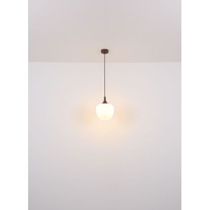 Globo - Chandelier on a string 1xE27/60W/230V d. 29 cm white/brown