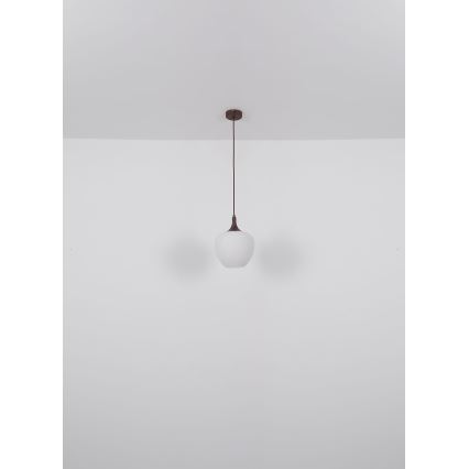 Globo - Chandelier on a string 1xE27/60W/230V d. 29 cm white/brown