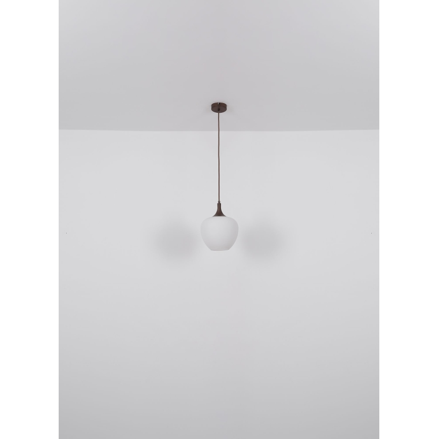 Globo - Chandelier on a string 1xE27/60W/230V d. 29 cm white/brown