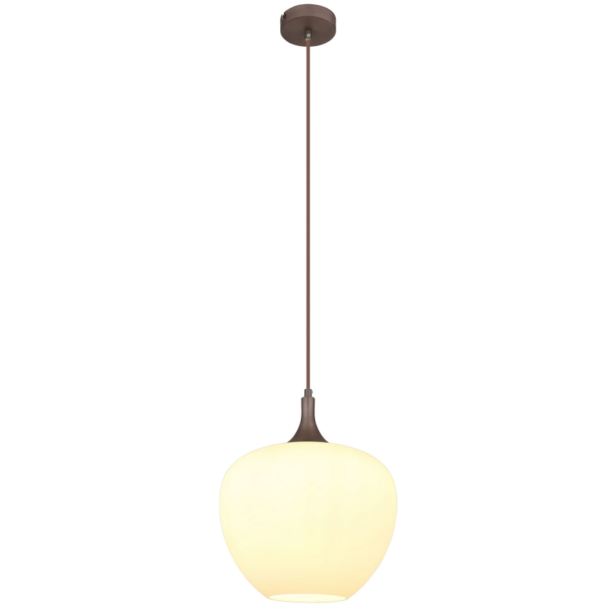 Globo - Chandelier on a string 1xE27/60W/230V d. 29 cm white/brown