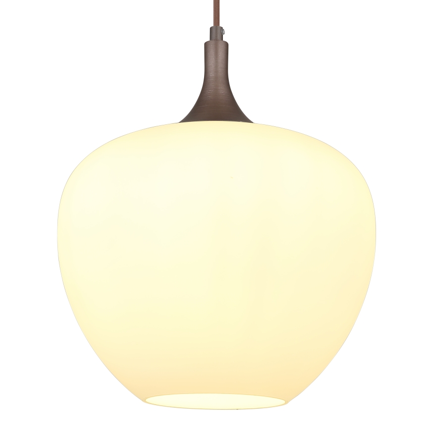 Globo - Chandelier on a string 1xE27/60W/230V d. 29 cm white/brown