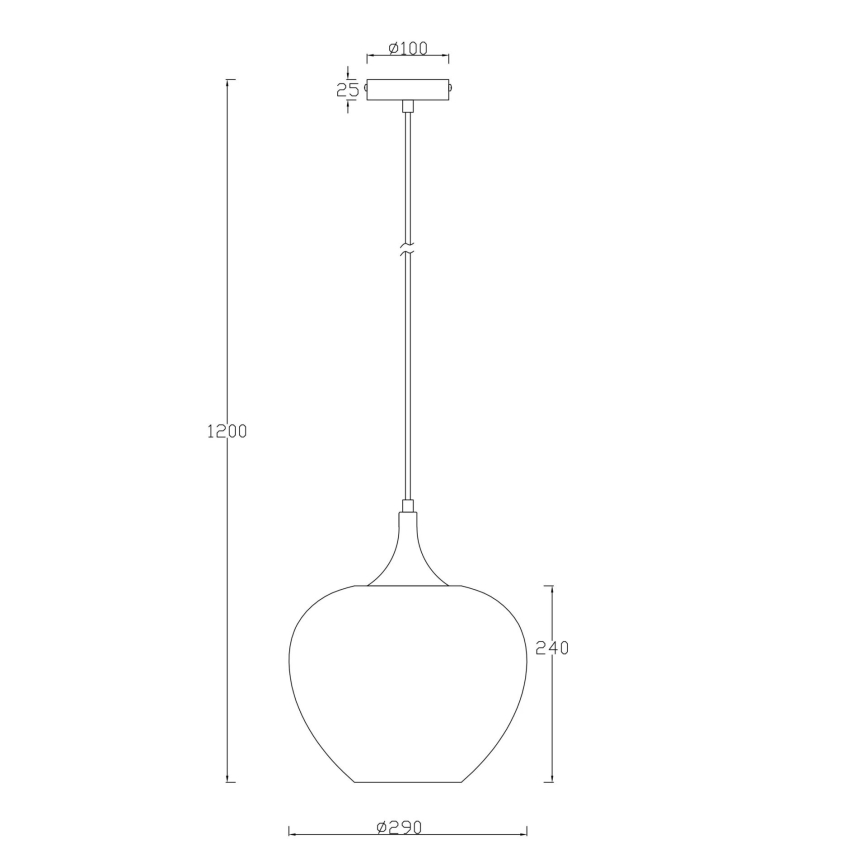 Globo - Chandelier on a string 1xE27/40W/230V d. 29 cm white/anthracite