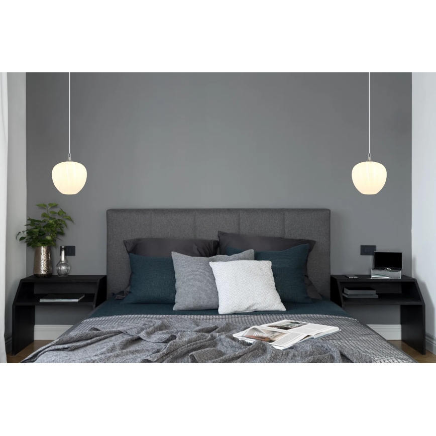Globo - Chandelier on a string 1xE27/60W/230V d. 29 cm white