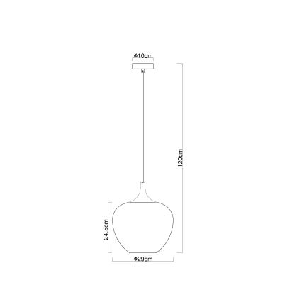 Globo - Chandelier on a string 1xE27/60W/230V d. 29 cm white