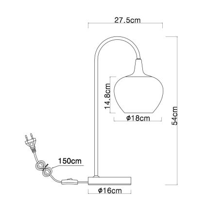 Globo - Table lamp 1xE27/40W/230V copper