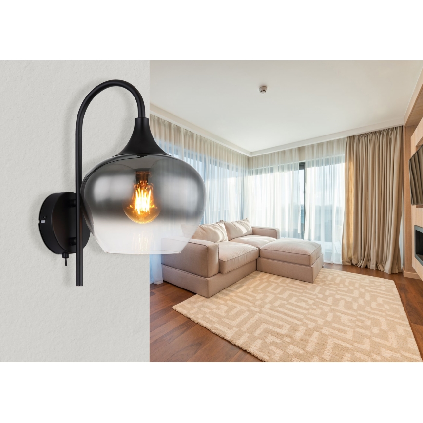 Globo - Wall lamp 1xE27/40W/230V black