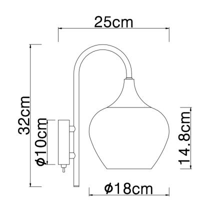 Globo - Wall lamp 1xE27/40W/230V copper