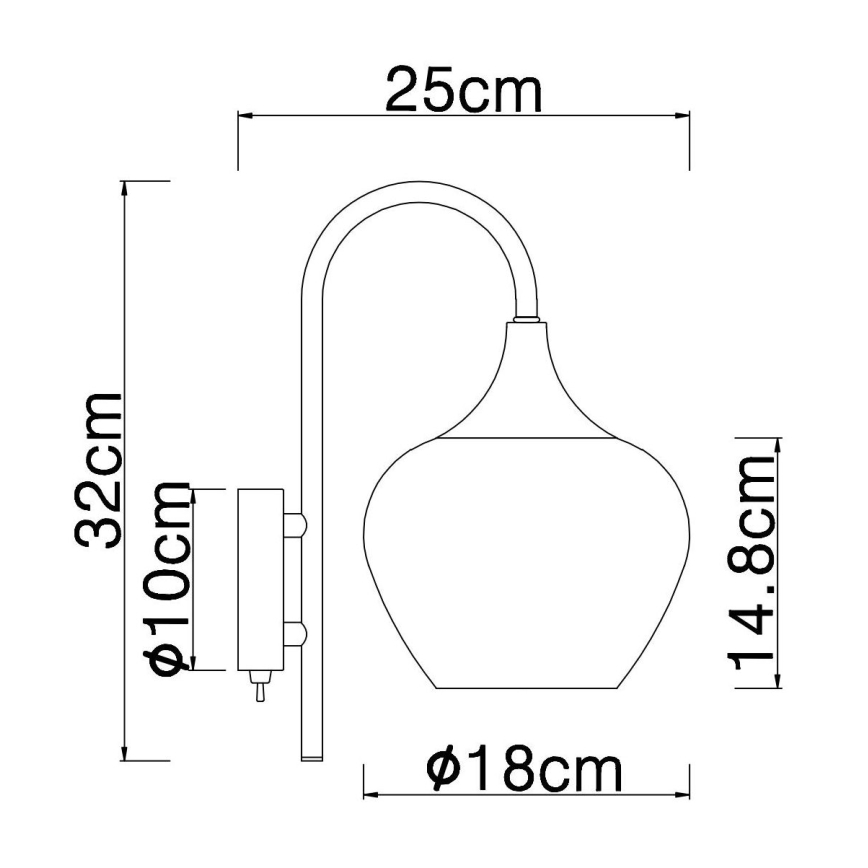 Globo - Wall lamp 1xE27/40W/230V copper
