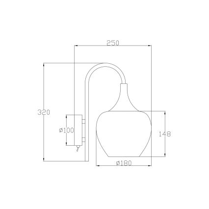 Globo - Wall lamp 1xE27/40W/230V white/anthracite
