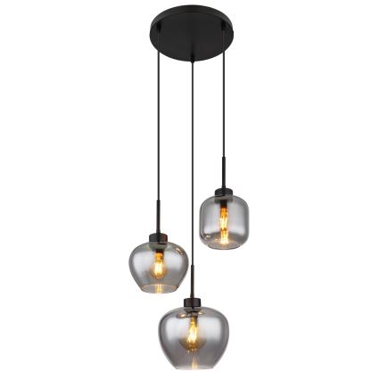 Globo - Cable pendant light 3xE27/40W/230V black