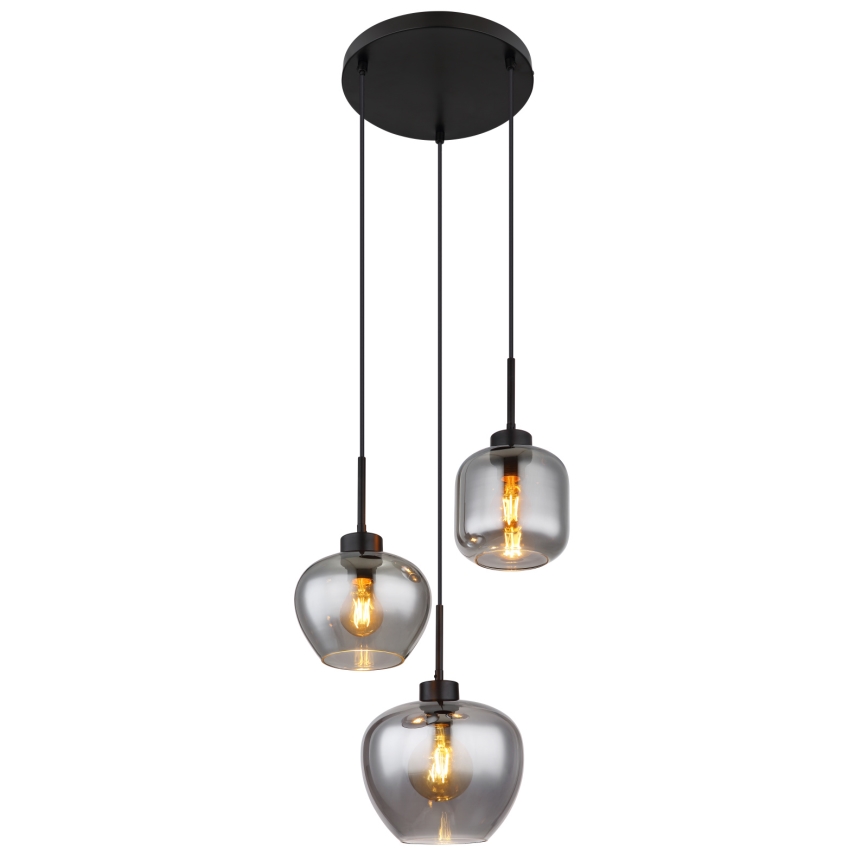 Globo - Cable pendant light 3xE27/40W/230V black