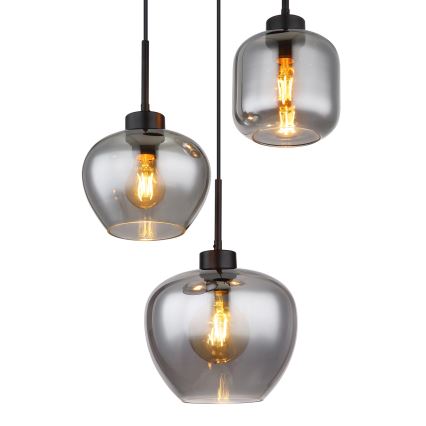 Globo - Cable pendant light 3xE27/40W/230V black