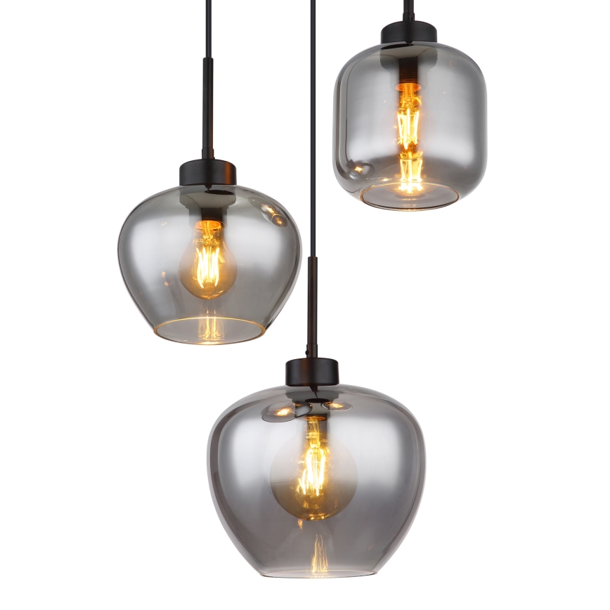 Globo - Cable pendant light 3xE27/40W/230V black