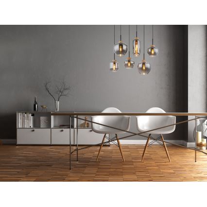 Globo - Cable Pendant Light 6xE27/40W/230V, Black