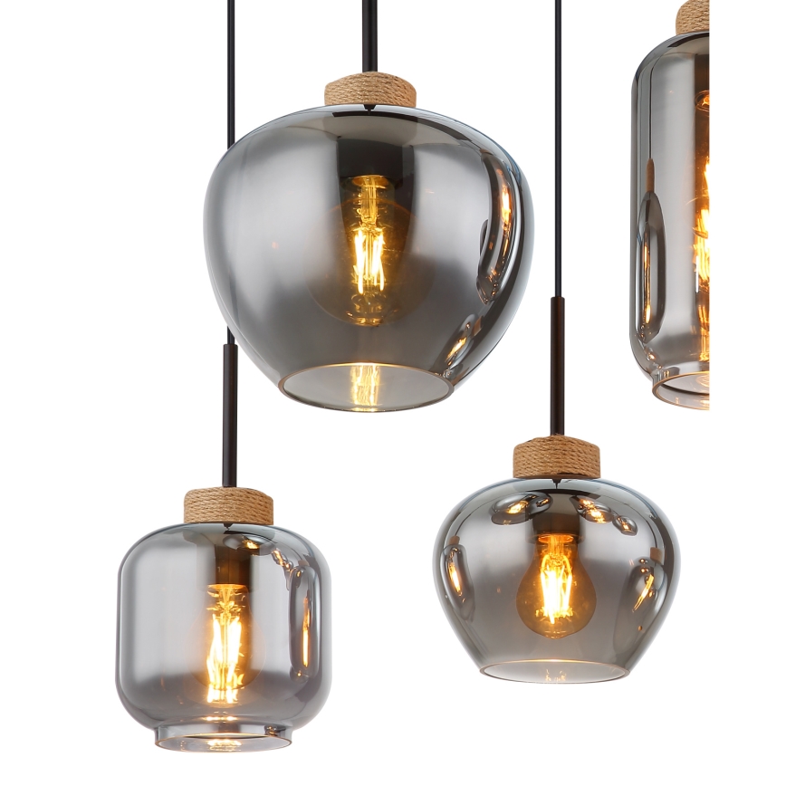 Globo - Cable Pendant Light 6xE27/40W/230V, Black