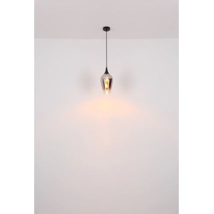 Globo - Chandelier on a string 1xE27/60W/230V d. 18 cm black